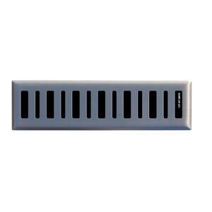 TRUaire 2 in. X 12 in. New York Modern Floor Register in Brushed Nickel